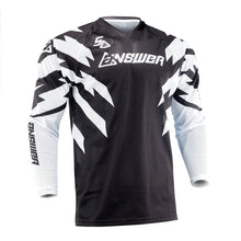 Load image into Gallery viewer, Answer 26 LE Syncron Rizz Vented Jersey Black/White/Cyan - 2XL - Main Product View