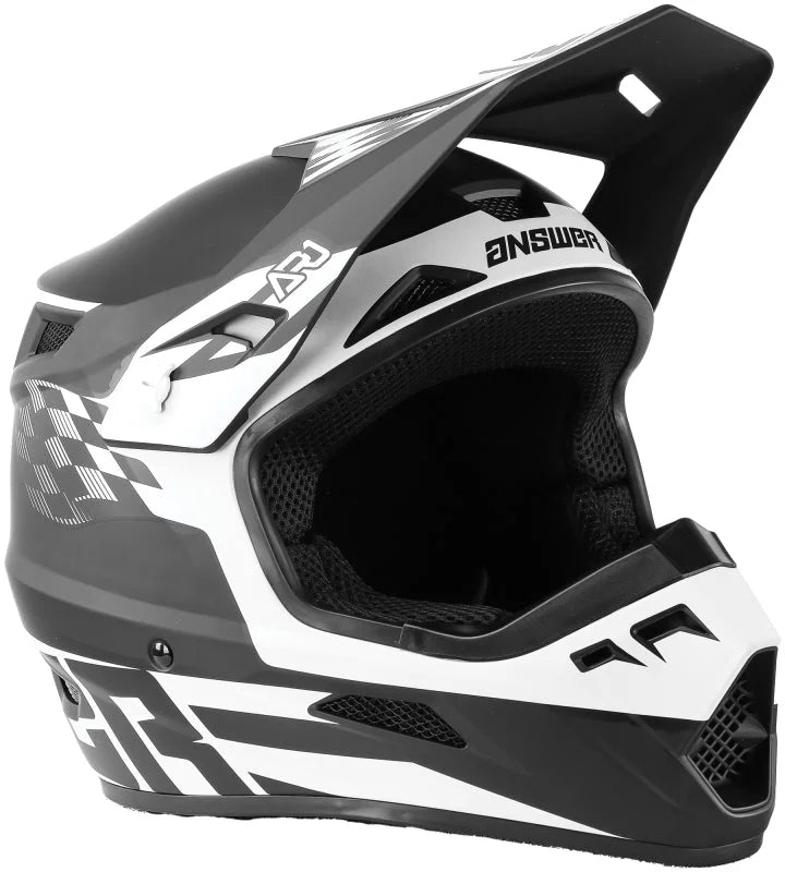 Answer AR1 Sweep Helmet Black/White - Medium - Side View