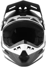 Load image into Gallery viewer, Answer AR1 Sweep Helmet Black/White Youth - Large - Back View