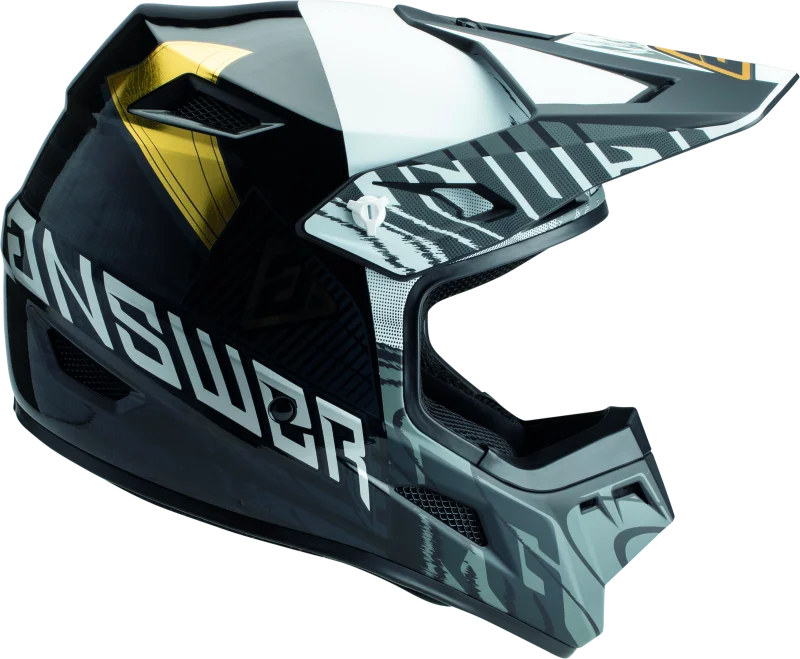 Answer AR3 Ronin Helmet Black/White/Gold - Small - Side View