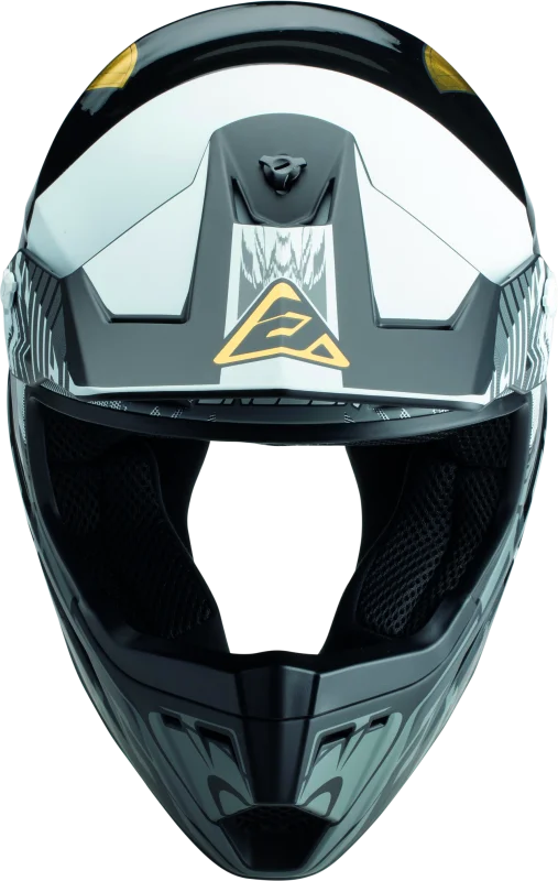 Answer AR3 Ronin Helmet Black/White/Gold - Small - Back View