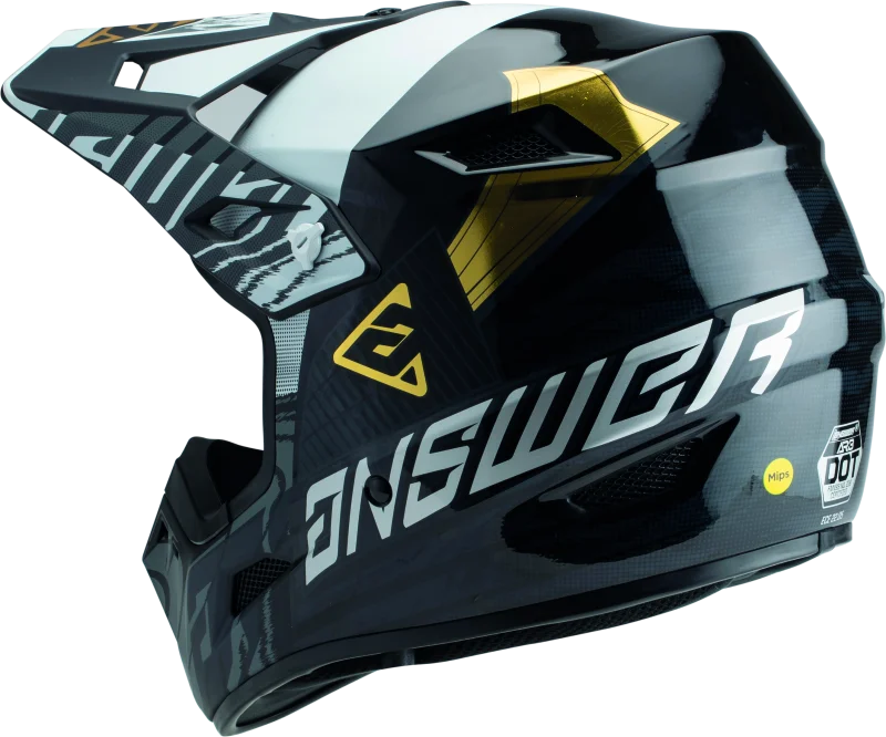 Answer AR3 Ronin Helmet Black/White/Gold - Small - Installation View
