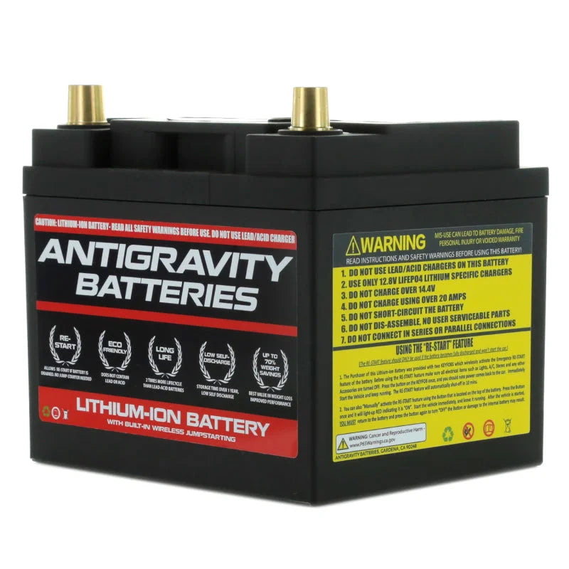Antigravity Group 26 Lithium Car Battery w/Re-Start - Side View