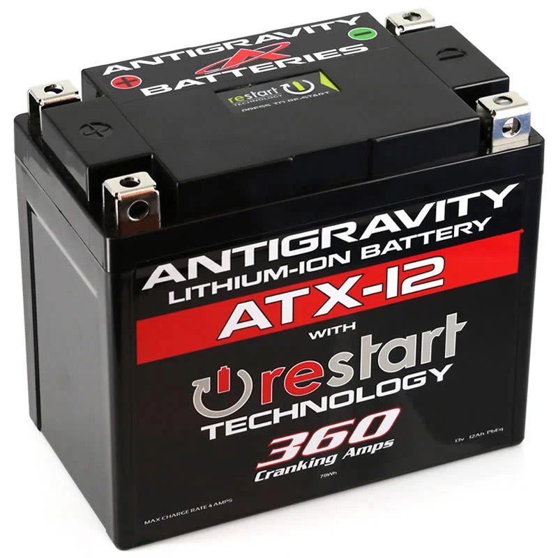 Antigravity YTX12 Lithium Battery w/Re-Start - Side View