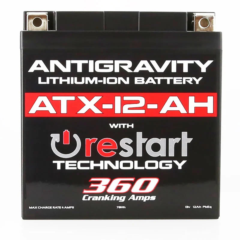 Antigravity YTX12B-BS Lithium Battery w/Re-Start - Side View