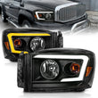 Load image into Gallery viewer, Anzo 06-09 Dodge RAM 1500/2500/3500 Headlights Black Housing/Clear Lens (w/Switchback Light Bars) - Main Product View