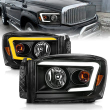 Load image into Gallery viewer, Anzo 06-09 Dodge RAM 1500/2500/3500 Headlights Black Housing/Clear Lens (w/Switchback Light Bars) - Main Product View