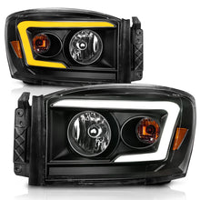 Load image into Gallery viewer, Anzo 06-09 Dodge RAM 1500/2500/3500 Headlights Black Housing/Clear Lens (w/Switchback Light Bars) - Additional View 6