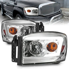 Load image into Gallery viewer, Anzo 06-09 Dodge RAM 1500/2500/3500 Headlights Chrome Housing/Clear Lens (w/ Light Bars) - Main Product View