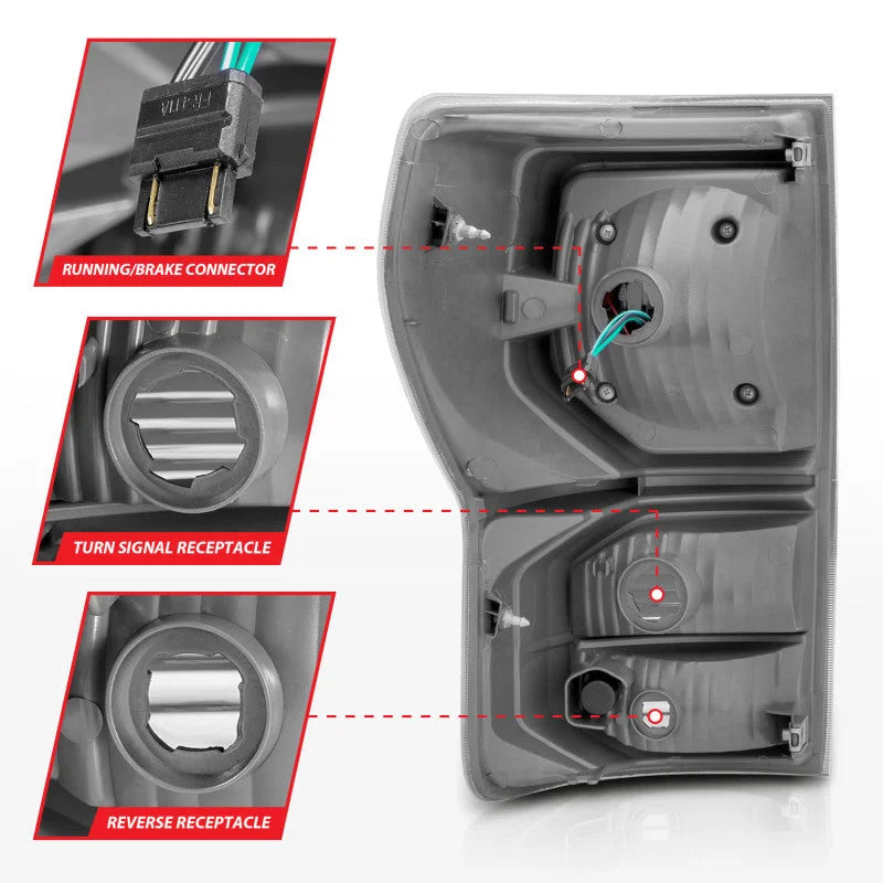 Anzo 07-11 Toyota Tundra Full LED Tailights Black Housing Smoke Lens G2 (w/C Light Bars) - Installation View