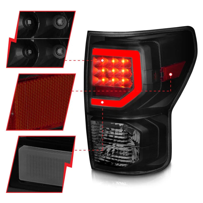 Anzo 07-11 Toyota Tundra Full LED Tailights Black Housing Smoke Lens G2 (w/C Light Bars) - Additional View 5