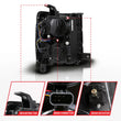 Load image into Gallery viewer, Anzo 14-15 Chevy Silverado 1500 Black Dual Switchback+Sequential LED Tube Sq. Projector Headlights - Back View