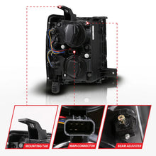 Load image into Gallery viewer, Anzo 14-15 Chevy Silverado 1500 Black Dual Switchback+Sequential LED Tube Sq. Projector Headlights - Back View