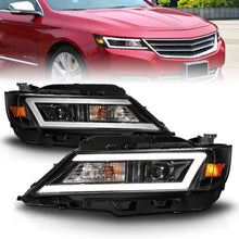 Load image into Gallery viewer, Anzo 14-20 Chevrolet Impala Square Projector LED Bar Headlights w/ Black Housing - Main Product View
