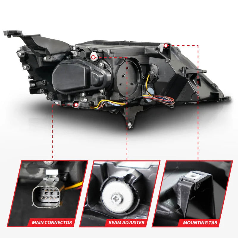 Anzo 14-20 Chevrolet Impala Square Projector LED Bar Headlights w/ Black Housing - Installation View