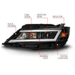 Load image into Gallery viewer, Anzo 14-20 Chevrolet Impala Square Projector LED Bar Headlights w/ Black Housing - Additional View 7