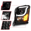 Load image into Gallery viewer, Anzo 15-17 GMC Yukon/Yukon XL Projector Headlights Black Housing/Clear Lens (w/ Light Bars) - Back View
