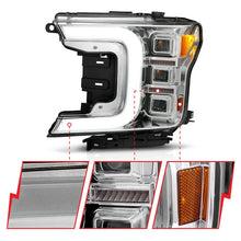Load image into Gallery viewer, Anzo 18-20 Ford F-150 Full Led Projector Light Bar Style Headlights - Chrome Amber - Installation View