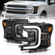 Load image into Gallery viewer, Anzo 18-20 Ford F-150 Full Led Projector Smoke Bar Style Headlights Black Amber - Main Product View