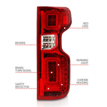 Load image into Gallery viewer, Anzo 19-21 Chevy Silverado Full LED Tailights Chrome Housing Red/Clear Lens G2 (w/C Light Bars) - Additional View 7