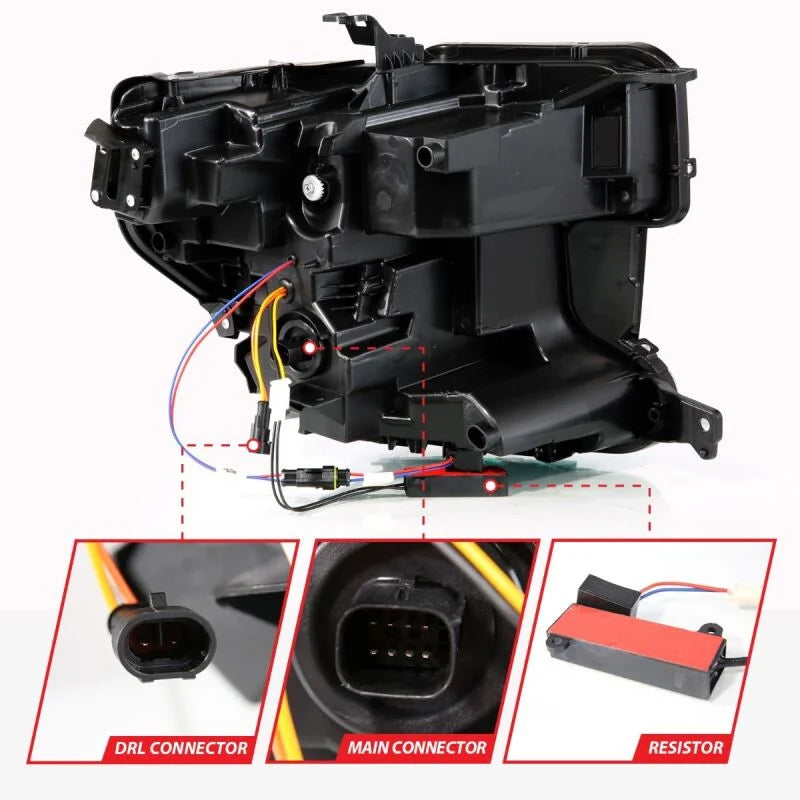 Anzo 19-21 GMC Sierra 1500 LED Projector Headlight w/Switchback+Sequential - Black - Additional View 7