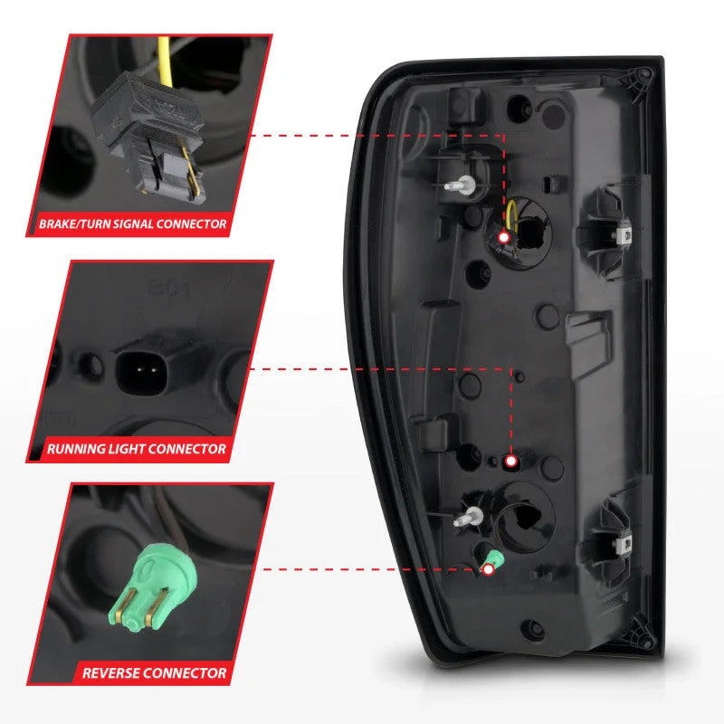 Anzo 19-23 GMC Sierra 1500/2500HD/3500HD Black Replacement Full LED Bar Tail Light - Back View