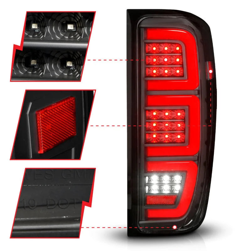 Anzo 19-23 GMC Sierra 1500/2500HD/3500HD Black Replacement Full LED Bar Tail Light - Additional View 6