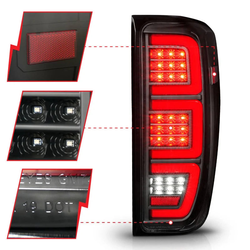 Anzo 19-23 GMC Sierra 1500/2500HD/3500HD Black Replacement Full LED Bar Tail Light - Back View