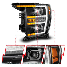 Load image into Gallery viewer, Anzo 21-23 Ford F150 LED Projector Headlight w/Switchback+Sequential - Black (Driver Side Only) - Installation View
