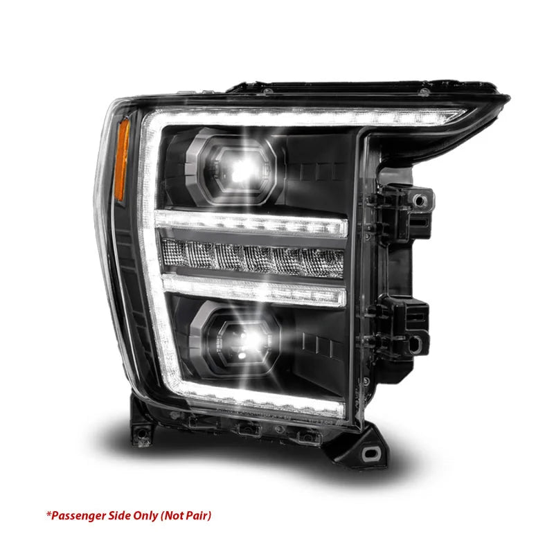 Anzo 21-23 Ford F150 LED Projector Headlight w/Switchback+Sequential - Black (Passenger Side Only) - Installation View