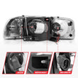 Load image into Gallery viewer, Anzo 99-17 GMC Sierra/Denali Headlights Black Amber (w/C Light Bars) - Side View