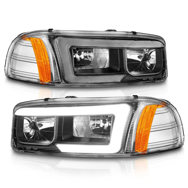 Anzo 99-17 GMC Sierra/Denali Headlights Black Amber (w/C Light Bars) - Additional View 5
