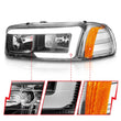 Load image into Gallery viewer, Anzo 99-17 GMC Sierra/Denali Headlights Black Amber (w/C Light Bars) - Additional View 6