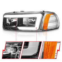 Load image into Gallery viewer, Anzo 99-17 GMC Sierra/Denali Headlights Black Amber (w/C Light Bars) - Additional View 6