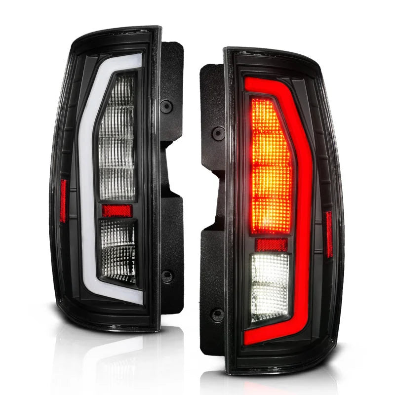 Anzo Black Full LED Tail Light Plank Style w/ Clear Lens fits 2007-2014 Chevrolet Suburban / Tahoe / GMC Yukon / Yukon Xl - Back Vi...