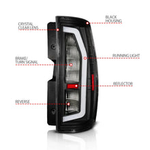 Load image into Gallery viewer, Anzo Black Full LED Tail Light Plank Style w/ Clear Lens fits 2007-2014 Chevrolet Suburban / Tahoe / GMC Yukon / Yukon Xl - Installation Vi...