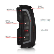 Load image into Gallery viewer, Anzo Black Full LED Tail Light Plank Style w/ Smoke Lens fits 2007-2014 Chevrolet Suburban / Tahoe / GMC Yukon / Yukon Xl - Back Vi...