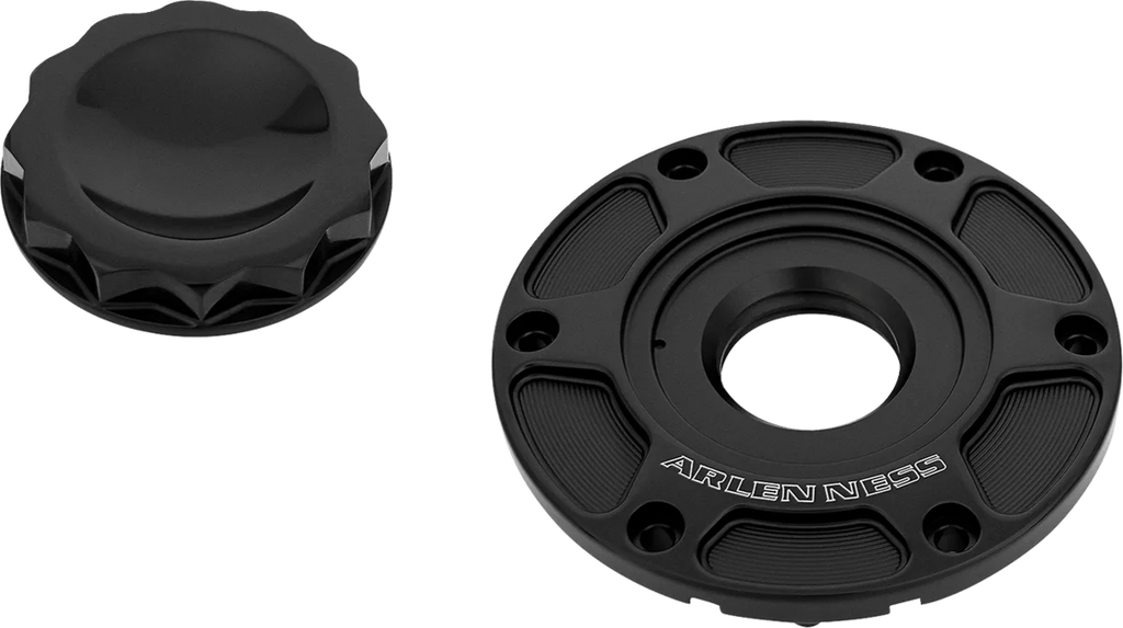 Arlen Ness 12 Point Gas Cap - All Black 701-013 - Side View