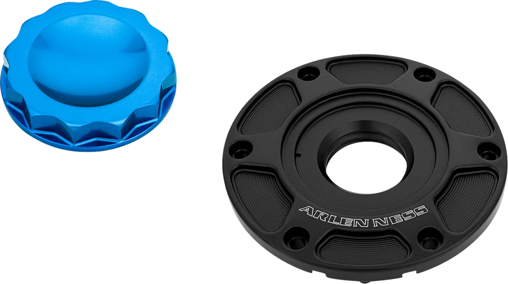 Arlen Ness 12 Point Gas Cap - Blue 701-015 - Side View