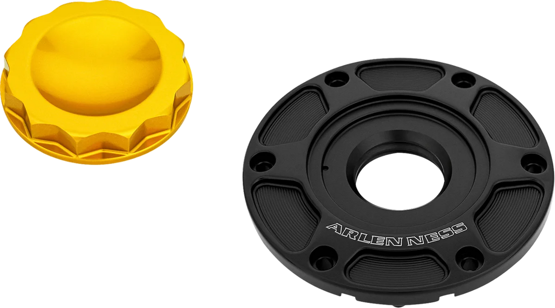 Arlen Ness 12 Point Gas Cap - Gold 701-016 - Side View