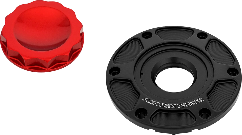Arlen Ness 12 Point Gas Cap - Red 701-017 - Side View