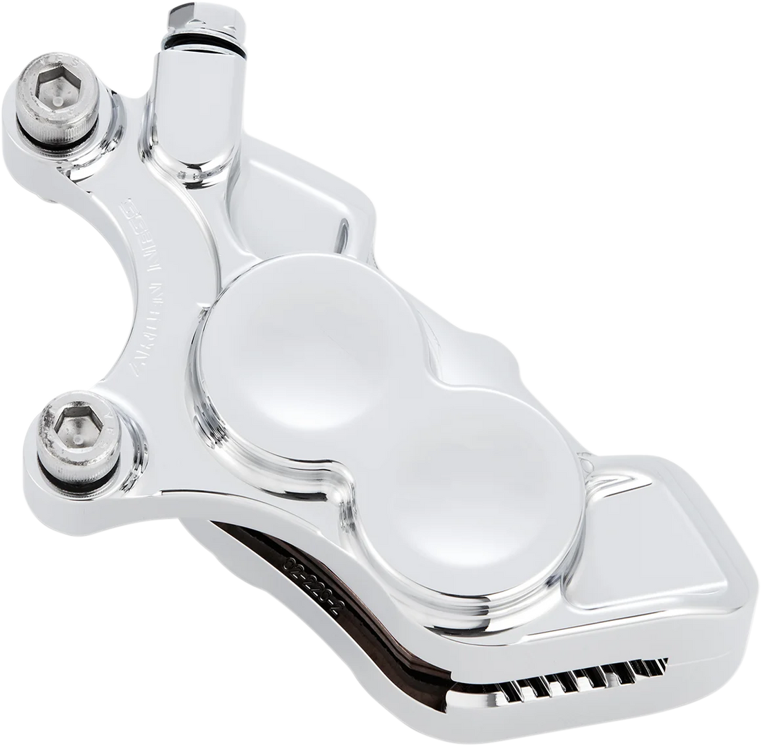 Arlen Ness 4-Piston Caliper - Front Right - 11.8" - Chrome 02-222 - Side View