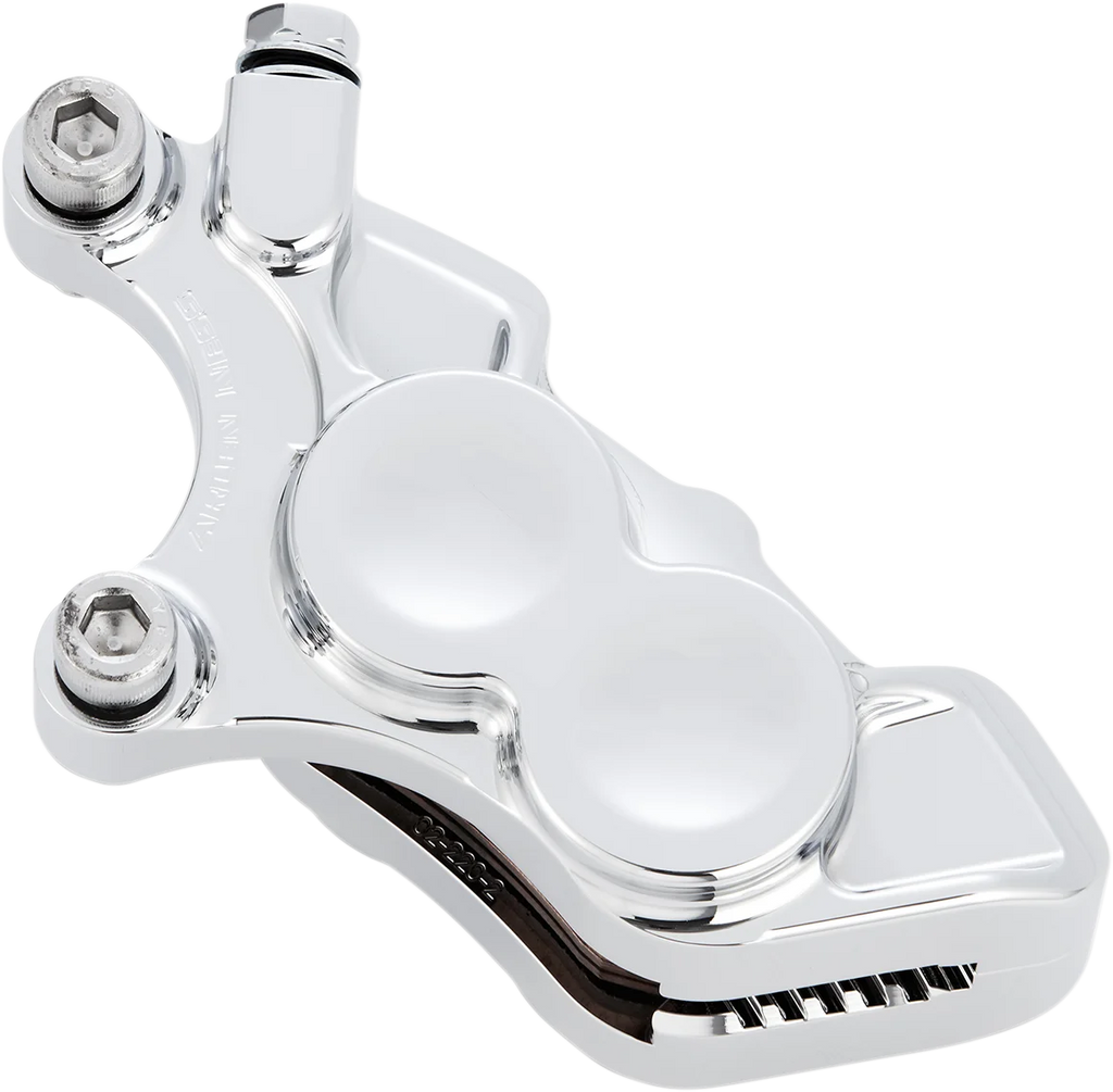 Arlen Ness 4-Piston Caliper - Front Right - 11.8" - Chrome 02-222 - Side View