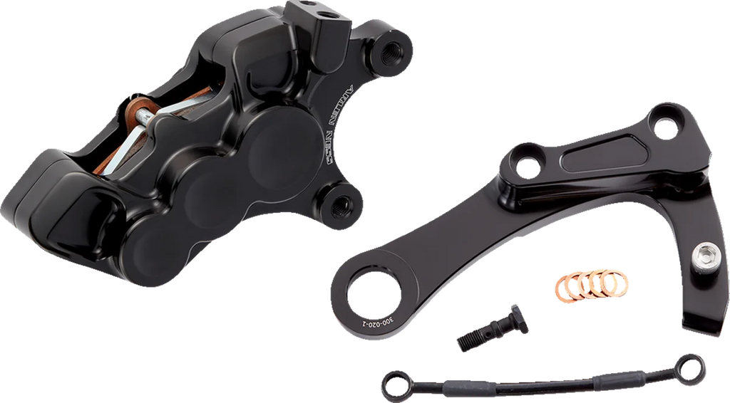 Arlen Ness 4-Piston Caliper - Rear - Black 02-329 - Side View