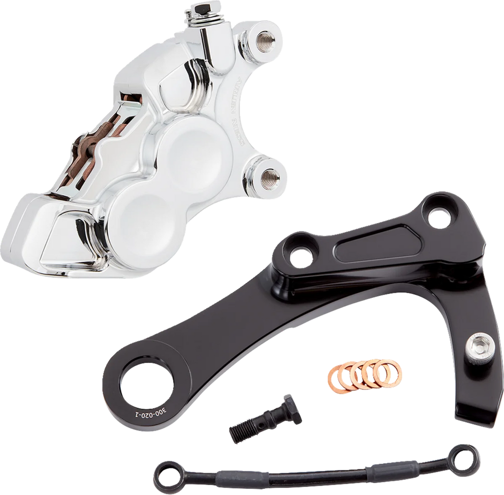 Arlen Ness 4-Piston Caliper - Rear - Chrome 02-327 - Side View