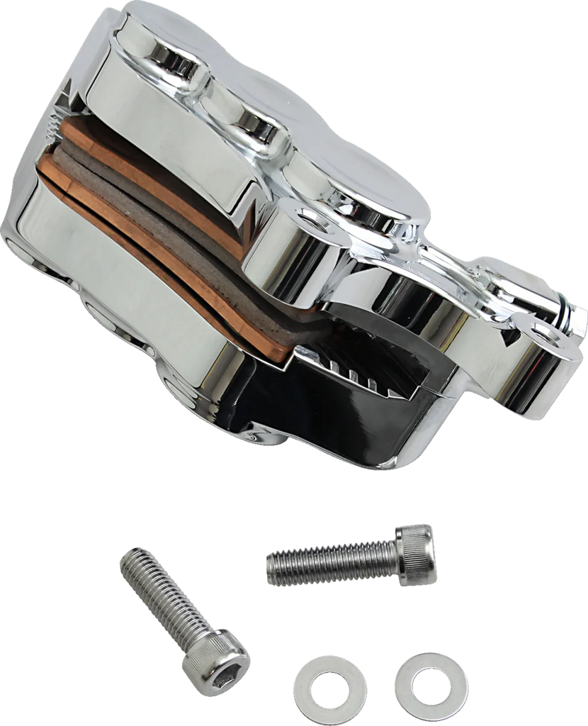 Arlen Ness 6-Piston Caliper - Front Right - Chrome - 11.8" 02-216 - Side View