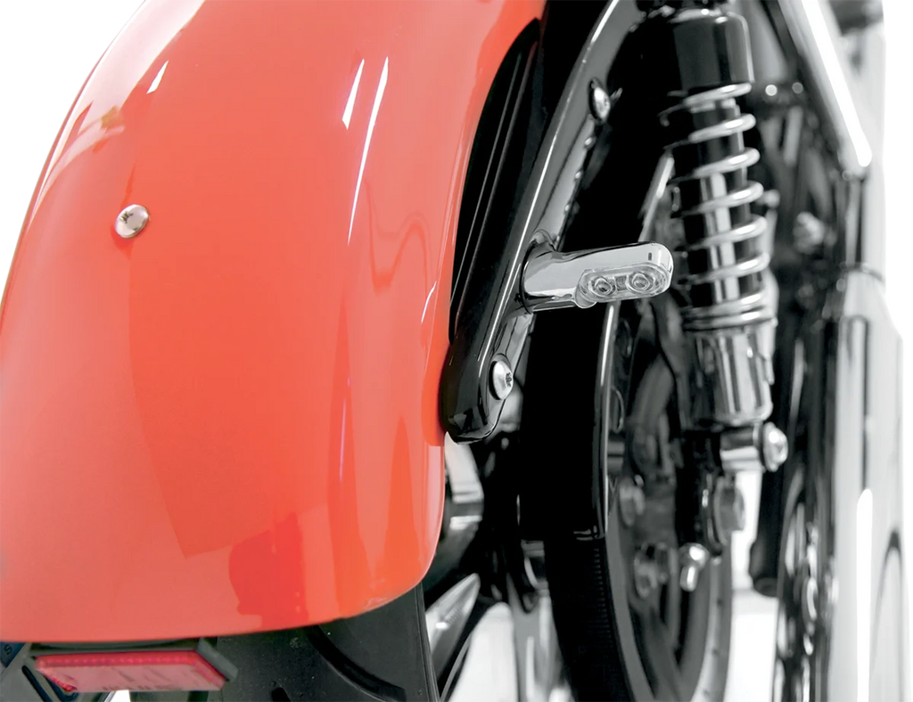 Arlen Ness Accessory Marker Lights - Amber/Rear - Chrome 12-743 - Side View