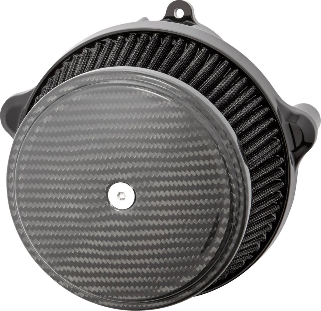 Arlen Ness Big Sucker Stage 1 Air Cleaner Kit with Cover - Carbon - Black 600-311 - Side View