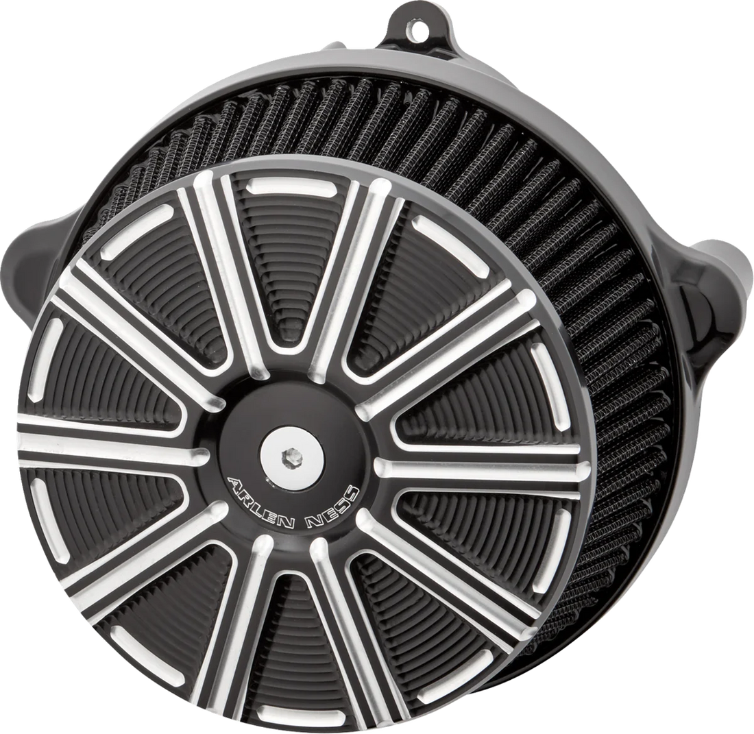Arlen Ness Big Sucker Stage 1 Air Cleaner Kit with Cover - Carbon - Black 600-311 - Detail View