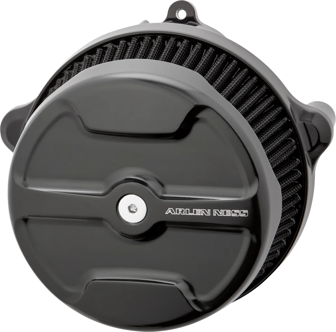 Arlen Ness Big Sucker Stage 1 Air Cleaner Kit with Cover - Knuckle - Black 600-309 - Side View